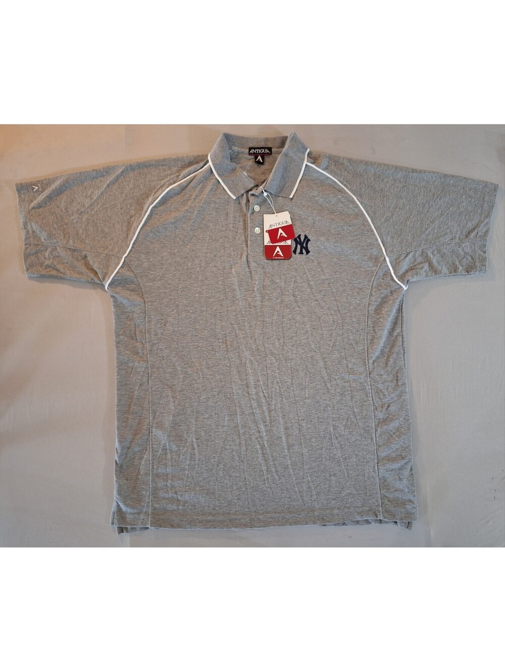 New York Yankees Gray Polo Shirt Antigua MLB Genuine Merchandise Size Large Dry